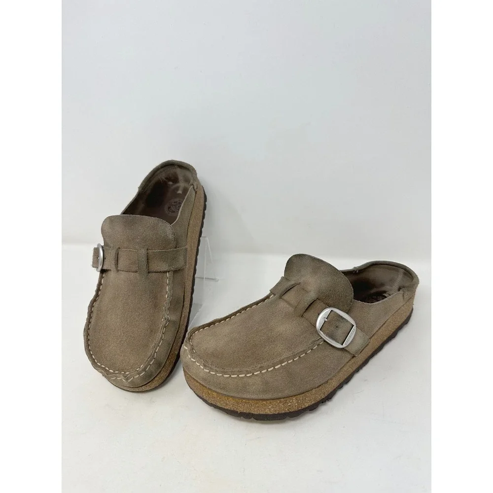 Birkenstock Buckley Suede Clog Gray Taupe 40 / Womens US 9-9.5